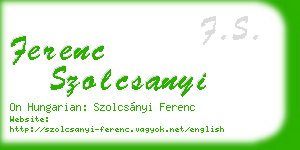 ferenc szolcsanyi business card